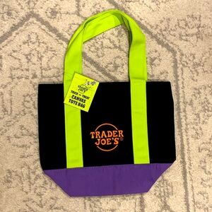 NWT Trader Joe’s Halloween Mini Canvas Bag - black multicolor